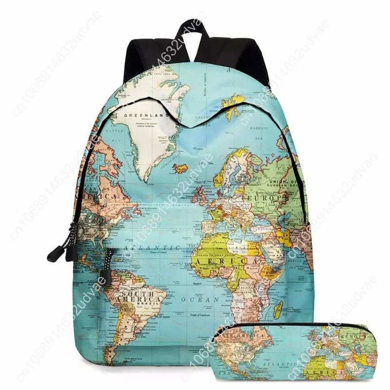 Mochila con estampado de mapa del mundo para niñas, bolsa para ordenador portátil, mochila de viaje para estudiantes, con estuch
Mochila con estampado de mapa del mundo para niñas, bolsa para ordenador portátil, mochila de viaje para estudiantes, con estuch