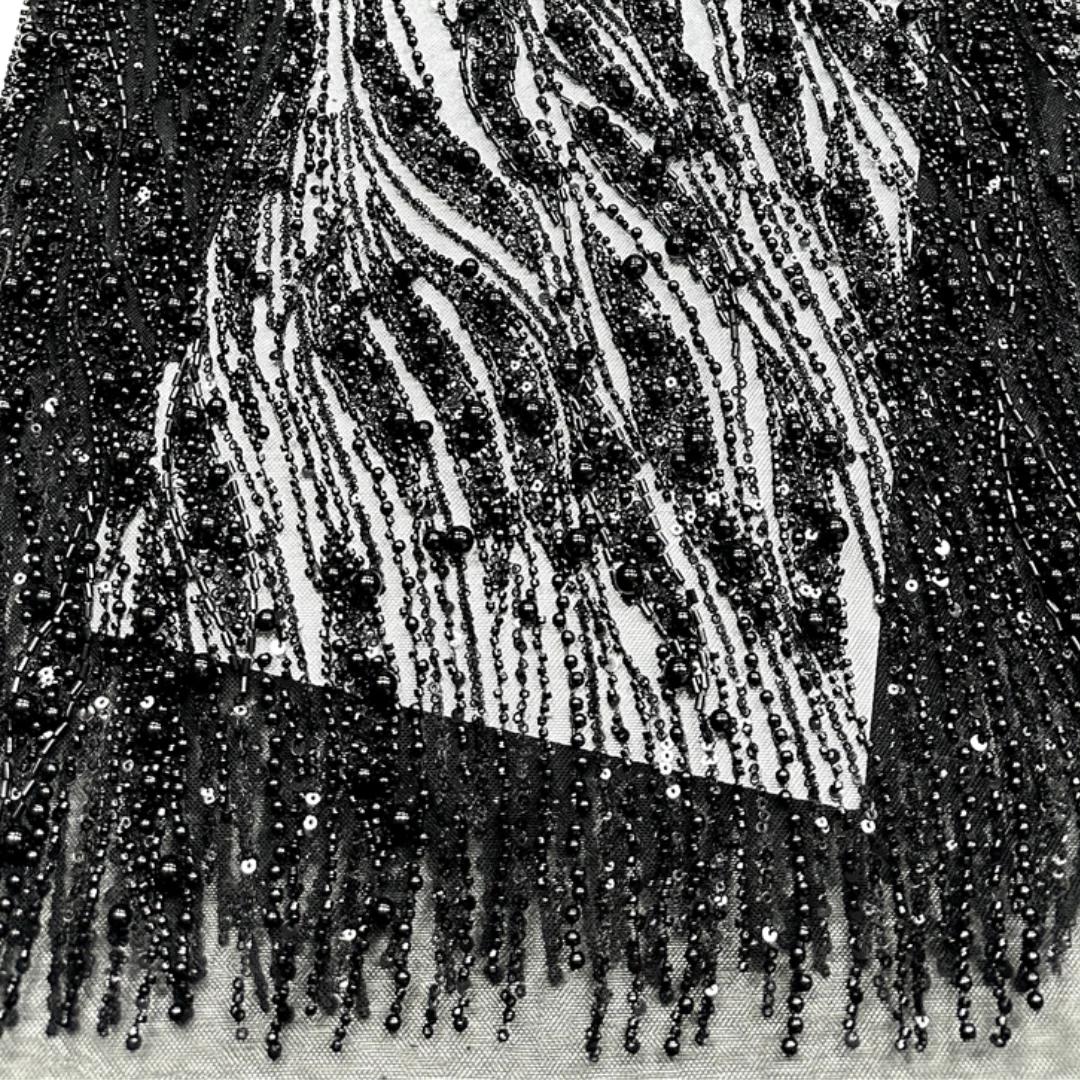 New Arrival Tassel Beaded High-End Nigerian Sequined Tulle Net Mesh Lace Fabric For Luxury Evening Party Dress Embroidered
New Arrival Tassel Beaded High-End Nigerian Sequined Tulle Net Mesh Lace Fabric For Luxury Evening Party Dress Embroidered