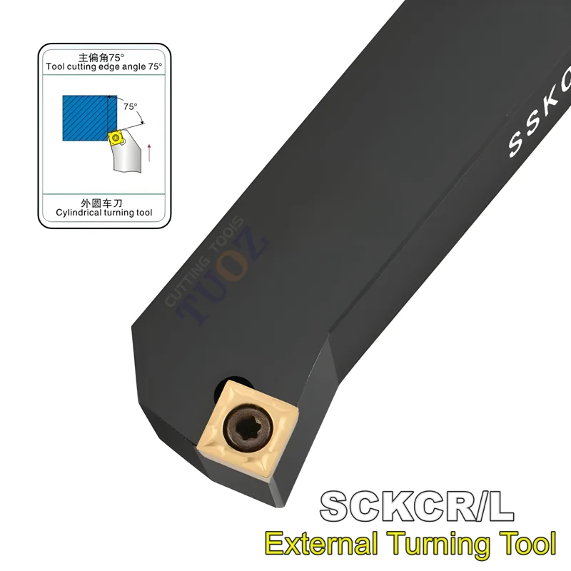 TUOZ SSKCR SSKCL 75-градусный внешний токарный инструмент 1212H09 1616H09 2020K09 2525M09 Держатель с ЧПУ Токарный станок с хвостовиком SCMT Вставки
TUOZ SSKCR SSKCL 75-градусный внешний токарный инструмент 1212H09 1616H09 2020K09 2525M09 Держатель с ЧПУ Токарный станок с хвостовиком SCMT Вставки
