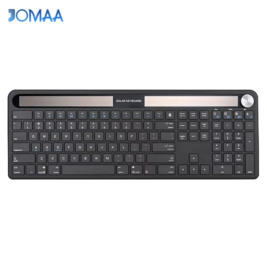 Jomaa-Wireless Solar Keyboard, Bluetooth, Full Size, 2.4G,Solar Recharging Keyboard for PC, Laptop,Built in Rechargeable Battery
Jomaa-Wireless Solar Keyboard, Bluetooth, Full Size, 2.4G,Solar Recharging Keyboard for PC, Laptop,Built in Rechargeable Battery