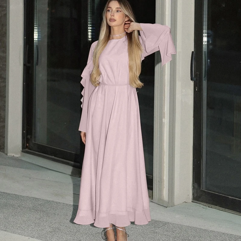 2025 New Ruffled Long Sleeve Dress Female Lace Up Loose Casual Maxi Dress Elegant Splice Vacation Party Women's Clothes Autumn
2025 New Ruffled Long Sleeve Dress Female Lace Up Loose Casual Maxi Dress Elegant Splice Vacation Party Women's Clothes Autumn