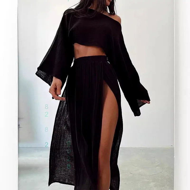 Summer Matching Set Casual Linen Blends Short Top High Waist Slit Pants Jumpsuit Playsuit
Summer Matching Set Casual Linen Blends Short Top High Waist Slit Pants Jumpsuit Playsuit