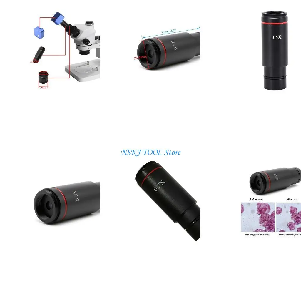 L8RC Microscope Adapter, 0.5X C-Mount Reduction Lens Eyepiece Lens 23.2mm Mounting for CCD Camera Digital Eyepiece
L8RC Microscope Adapter, 0.5X C-Mount Reduction Lens Eyepiece Lens 23.2mm Mounting for CCD Camera Digital Eyepiece