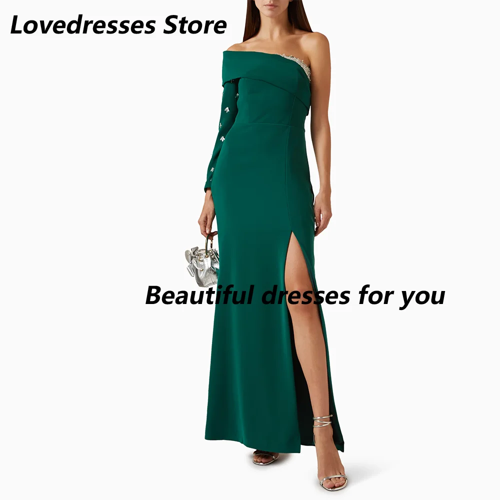 Column Evening Dresses for Women Vintage Green Off The Shoulder Elegant Prom Gowns Side Split Evening Party Dress Customized
Column Evening Dresses for Women Vintage Green Off The Shoulder Elegant Prom Gowns Side Split Evening Party Dress Customized
