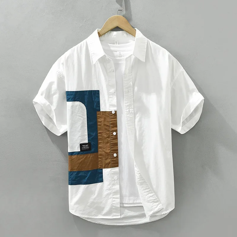 Summer Color Patchwork Short-sleeved Shirt Men's Summer Design Sense Trend Handsome Fashion Casual Half-sleeved Shirt
Summer Color Patchwork Short-sleeved Shirt Men's Summer Design Sense Trend Handsome Fashion Casual Half-sleeved Shirt