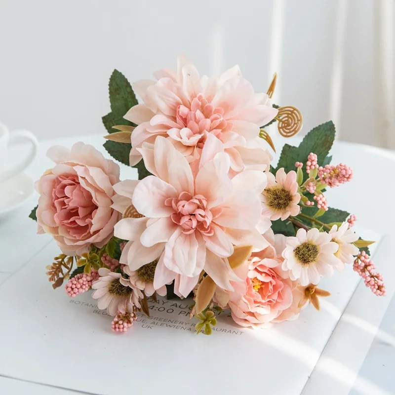 1Pc Hot sale Artificial Flower Silk Dahlia Rose daisy Christmas Home Decoration Bonsai Room Wedding Bridal Bouquet Party Diy box
1Pc Hot sale Artificial Flower Silk Dahlia Rose daisy Christmas Home Decoration Bonsai Room Wedding Bridal Bouquet Party Diy box