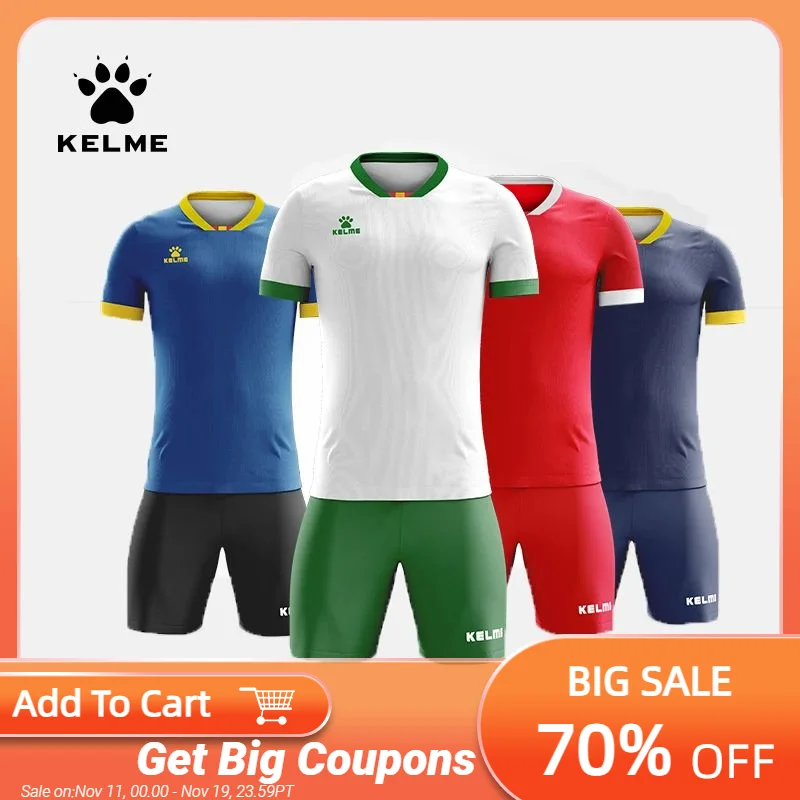 Kelme индивидуальная мужская футбольная форма, повседневная тренировочная спортивная одежда, комплект футбольных шорт из джерси с короткими рукавами для лужайки на открытом воздухе
Kelme индивидуальная мужская футбольная форма, повседневная тренировочная спортивная одежда, комплект футбольных шорт из джерси с короткими рукавами для лужайки на открытом воздухе