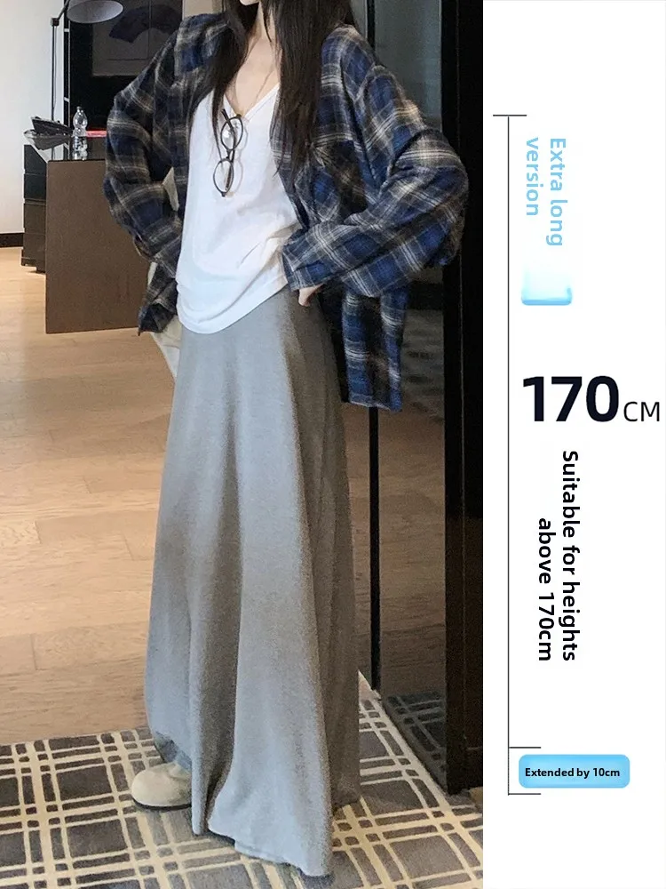 Loose Fit Extended High Waist Korean Sle Women's Skirt Spring Autumn 75 Tall Versatile Bodycon Midi Skirt Casual Pure Color
Loose Fit Extended High Waist Korean Sle Women's Skirt Spring Autumn 75 Tall Versatile Bodycon Midi Skirt Casual Pure Color