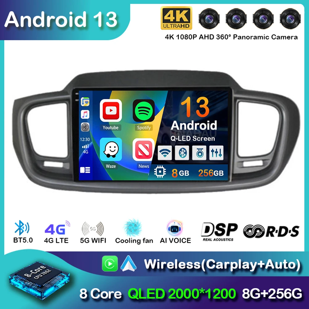 Android 13 Carplay Auto 4G+WIFI For Kia Sorento 3 2015 2016 2017 2018 GPS Car Radio Navigation Multimedia Video Player Stereo BT
Android 13 Carplay Auto 4G+WIFI For Kia Sorento 3 2015 2016 2017 2018 GPS Car Radio Navigation Multimedia Video Player Stereo BT