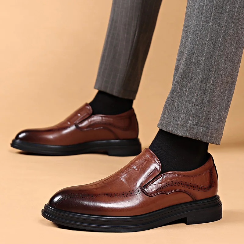 Men Genuine Leather Shoes Brown Slip-on Loafers Party Office Business Casual Shoes for Men Oxford Shoes Wedding Party Work Shoes
Men Genuine Leather Shoes Brown Slip-on Loafers Party Office Business Casual Shoes for Men Oxford Shoes Wedding Party Work Shoes