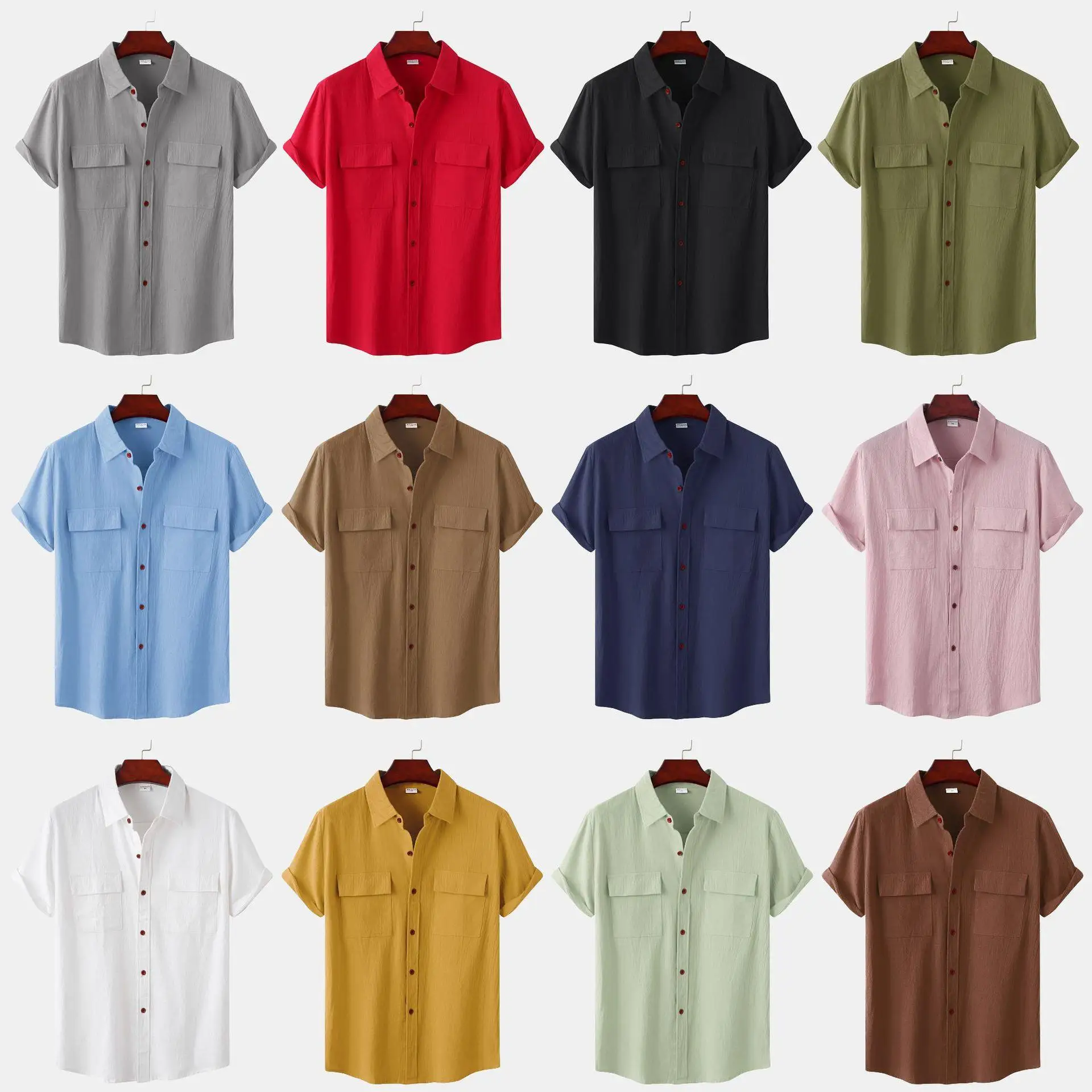 Men's Linen ort Sve irt Square Ne Cotton Busin Sle Printed Casual Summer Faion M Clothing Pure Color
Men's Linen ort Sve irt Square Ne Cotton Busin Sle Printed Casual Summer Faion M Clothing Pure Color