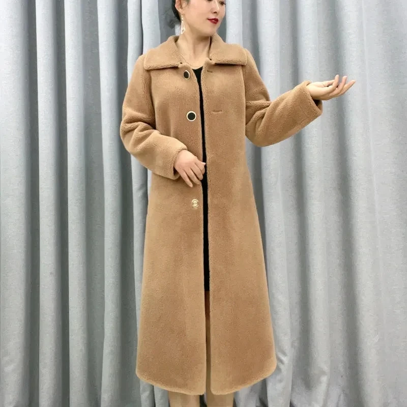Woman Winter High End Sheep Shearing Coats Ladies Loose Casual Long Wool Outwear Female Thick Warm Granular Fur Jacket 5XL
Woman Winter High End Sheep Shearing Coats Ladies Loose Casual Long Wool Outwear Female Thick Warm Granular Fur Jacket 5XL