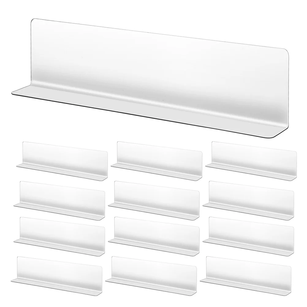 20Pcs L-Shaped Shelf Dividers Clear Plastic Dividers for Retail Shelf Organization Closets Supermarkets Storage Separators 
20Pcs L-Shaped Shelf Dividers Clear Plastic Dividers for Retail Shelf Organization Closets Supermarkets Storage Separators