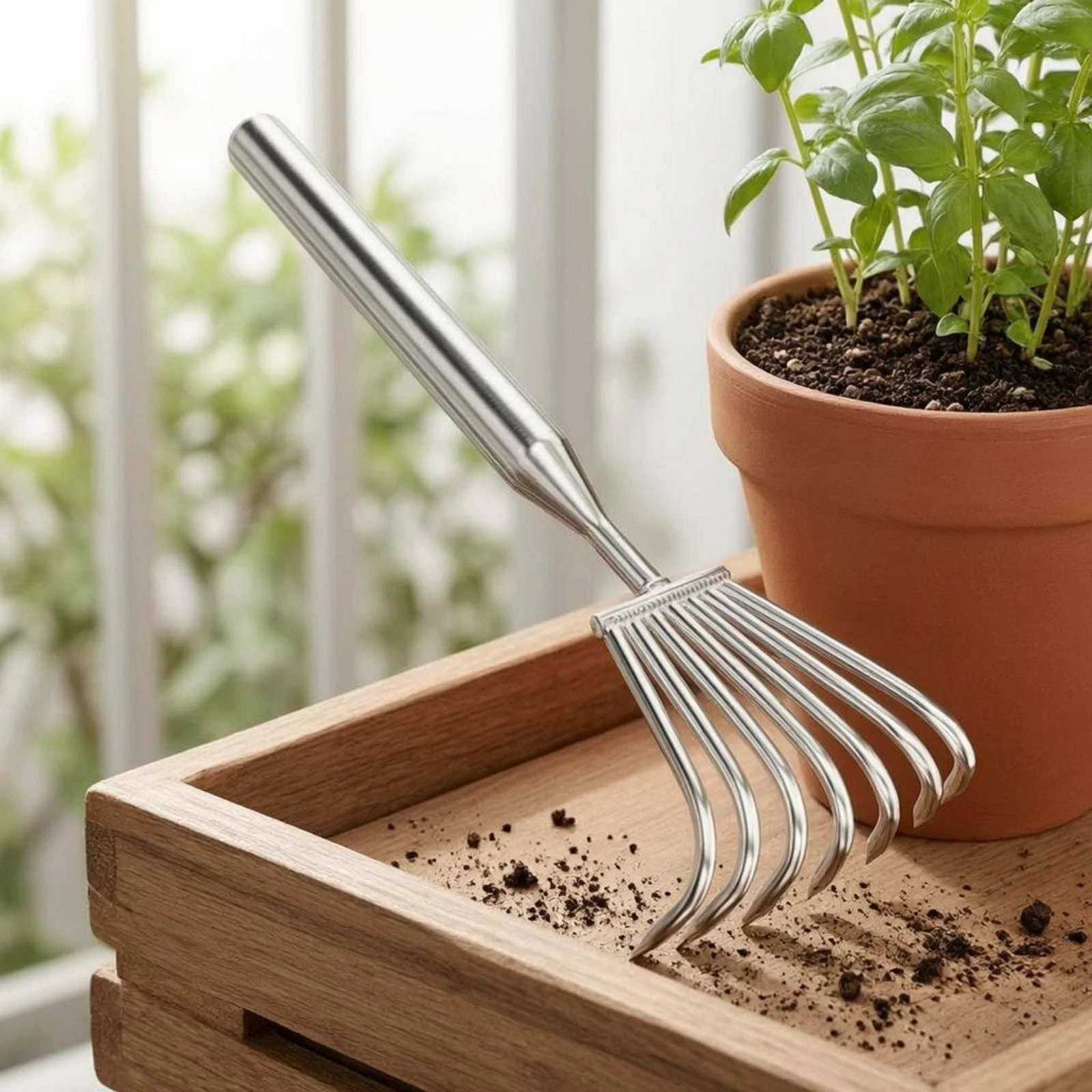 Small Soil Loosening Tine Tool Long-Lasting Bonsai Soil Loosener 3-Prong Root Rake Ergonomic Grip Potted Plant Weeder
Small Soil Loosening Tine Tool Long-Lasting Bonsai Soil Loosener 3-Prong Root Rake Ergonomic Grip Potted Plant Weeder