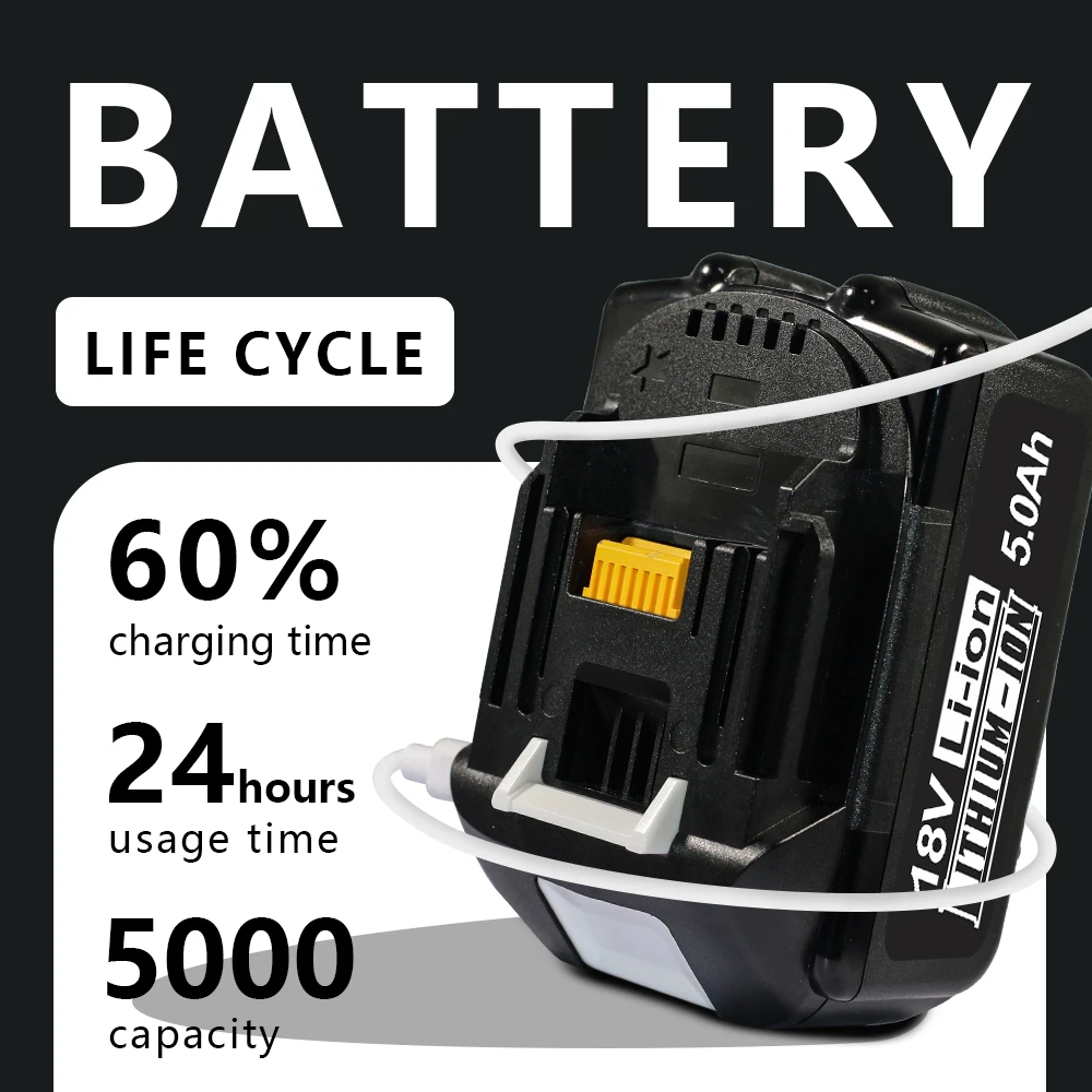 Для электроинструментов Makita 18 В, 4 Ач, 5 Ач, 3 Ач-6 Ач, аккумулятор Type-C, порт зарядки для Makita BL1830 BL1830B BL1840 BL1840B BL1850 BL1850B
Для электроинструментов Makita 18 В, 4 Ач, 5 Ач, 3 Ач-6 Ач, аккумулятор Type-C, порт зарядки для Makita BL1830 BL1830B BL1840 BL1840B BL1850 BL1850B