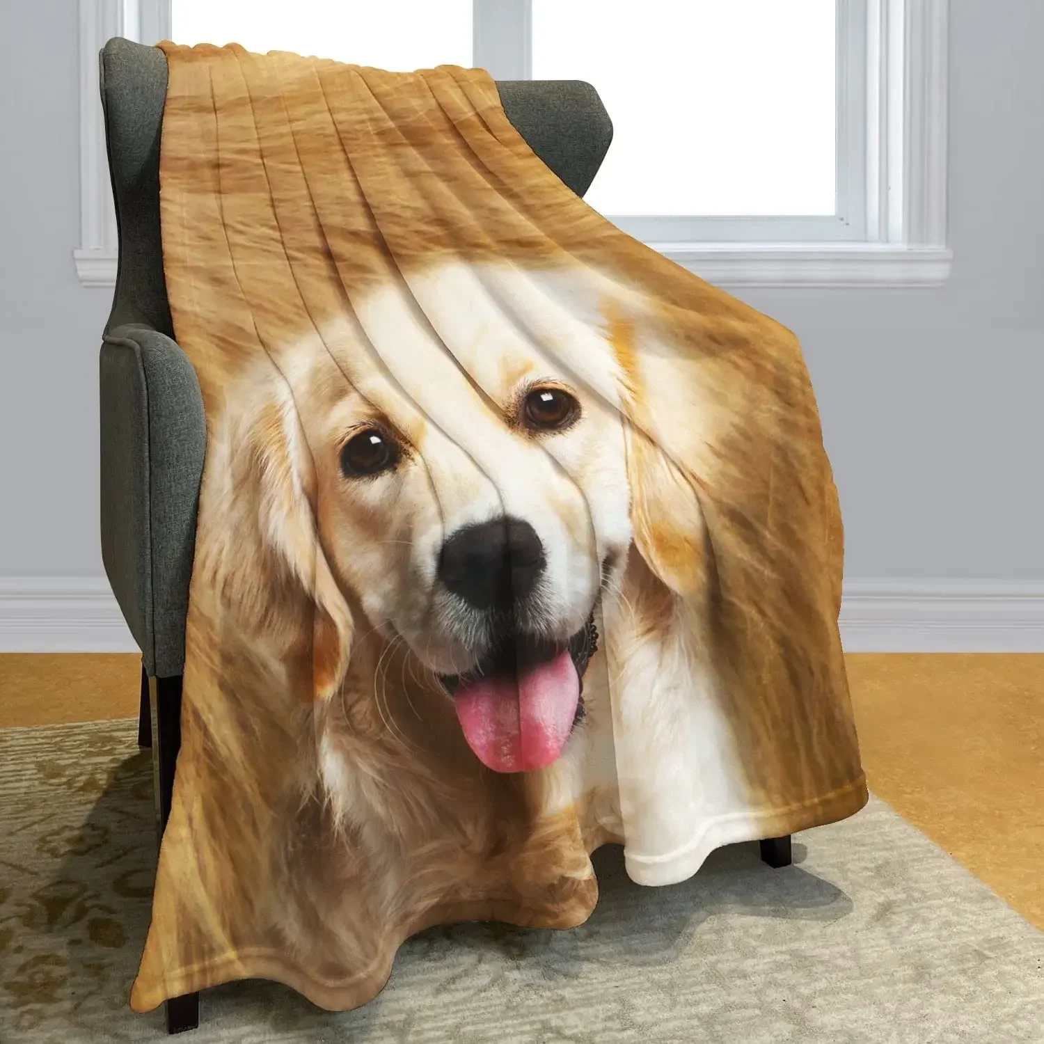 Golden Retriever Blanket Warm Plush Throw Bedspread Nap Shawl for Bed Sofa Home Flannel Animal Blankets Fluffy Soft Cozy Thermal
Golden Retriever Blanket Warm Plush Throw Bedspread Nap Shawl for Bed Sofa Home Flannel Animal Blankets Fluffy Soft Cozy Thermal