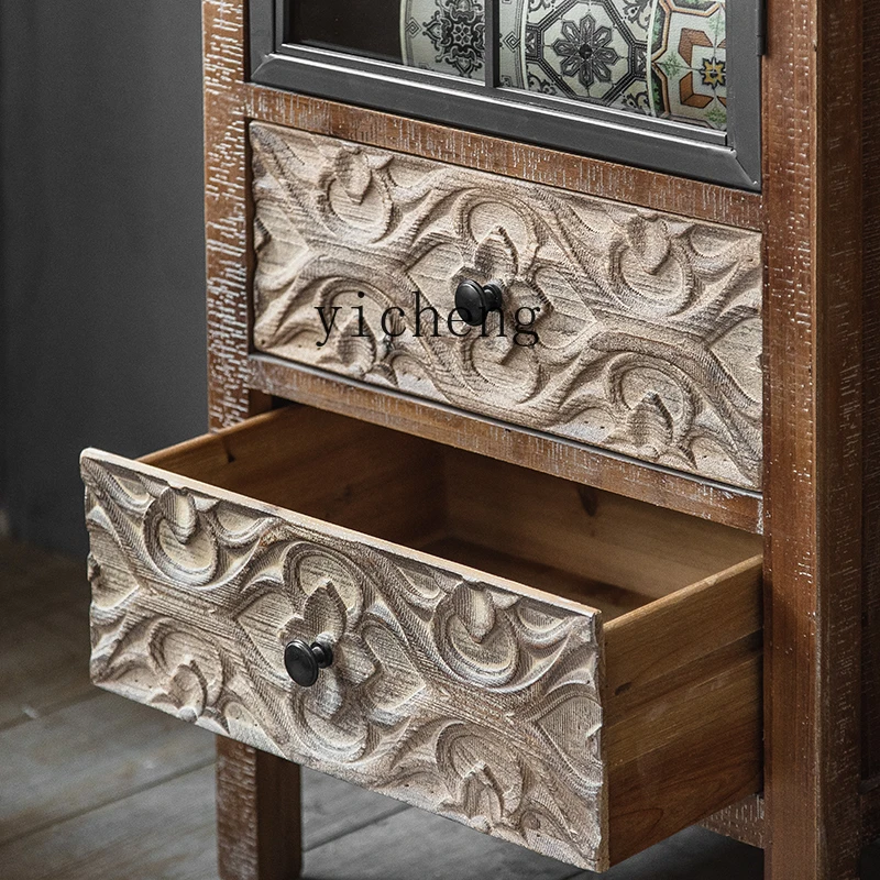 side cabinet old solid wood bantam cabinet wine cabinet wrought iron carved glass door locker
side cabinet old solid wood bantam cabinet wine cabinet wrought iron carved glass door locker