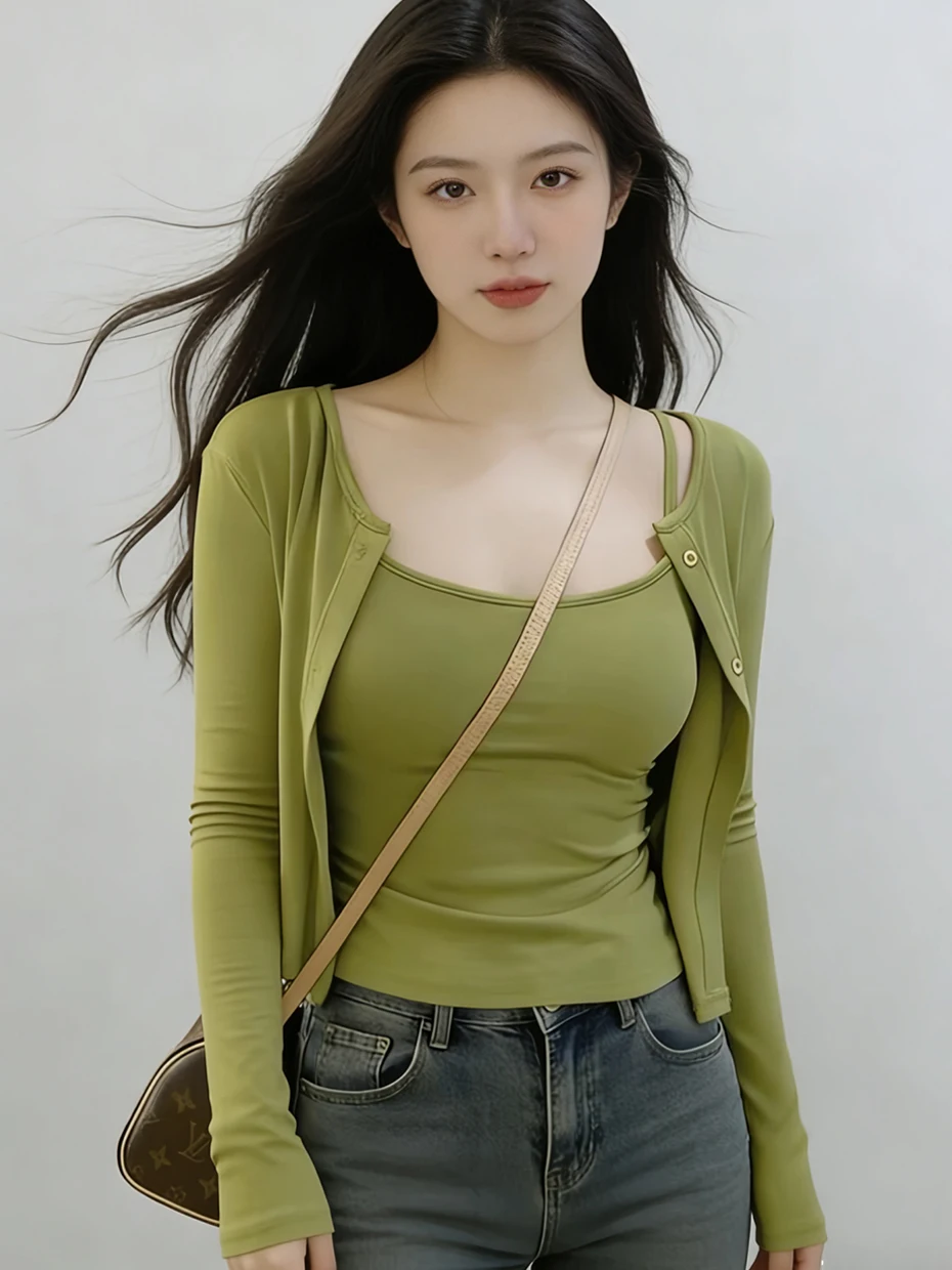 Green Knitted Wrap Cardigan Women's Slim Fit Spring 2026 New Style Two-Piece Set Versatile Long Sleeve round Neck Pullover
Green Knitted Wrap Cardigan Women's Slim Fit Spring 2026 New Style Two-Piece Set Versatile Long Sleeve round Neck Pullover