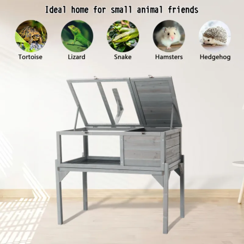 Habitat Indoor & Outdoor Wooden Tortoise House With Detachable Legs Reptile Cage For Small Animals,Non Leak Waterproof Tray
Habitat Indoor & Outdoor Wooden Tortoise House With Detachable Legs Reptile Cage For Small Animals,Non Leak Waterproof Tray