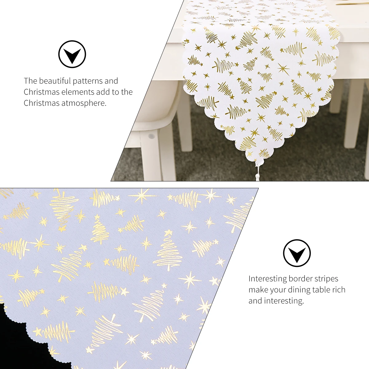 Gold-stitched Christmas Tree Table Flag Dining Room Cloth Runner Tablecloth Polyester Cover Decor
Gold-stitched Christmas Tree Table Flag Dining Room Cloth Runner Tablecloth Polyester Cover Decor