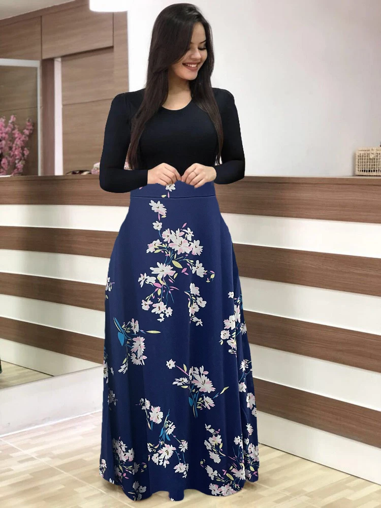 round Neck Maxi Dress Floral Print Long Skirt Women's Casual Elegant Gown Full Circle Hemline
round Neck Maxi Dress Floral Print Long Skirt Women's Casual Elegant Gown Full Circle Hemline
