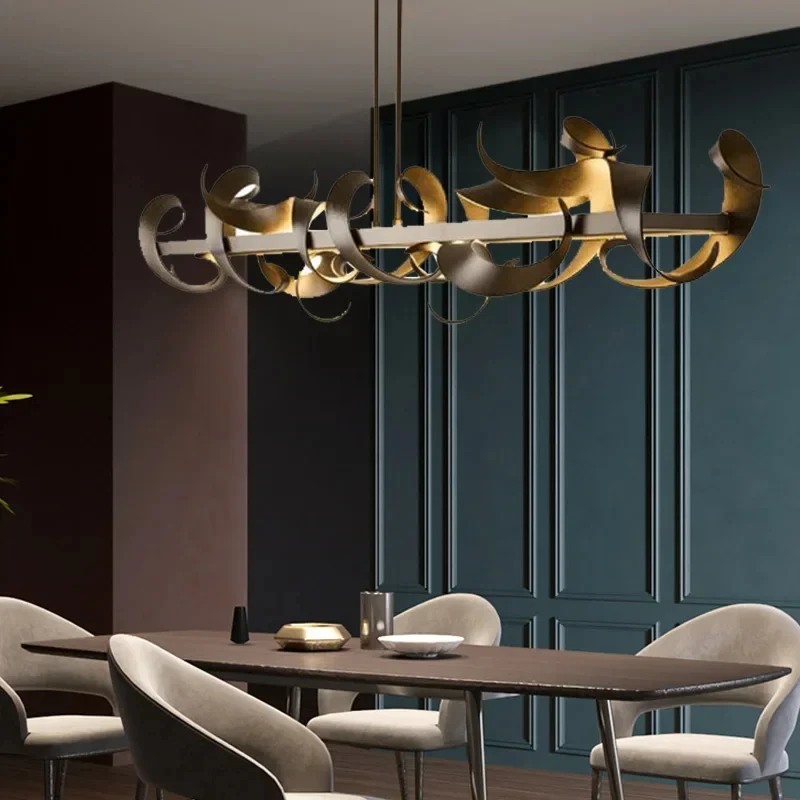 Postmodern Wrought Iron Restaurant Pendant Light Luxury Metal Pendant Light Living Room Front Desk Bar Decoration LED Pendant
Postmodern Wrought Iron Restaurant Pendant Light Luxury Metal Pendant Light Living Room Front Desk Bar Decoration LED Pendant