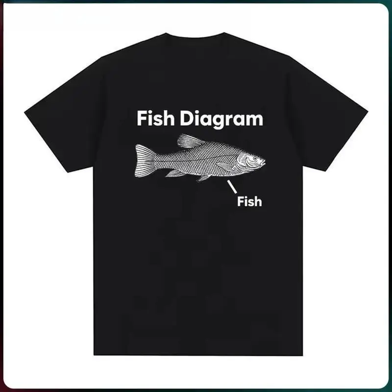 Funny Fish Diagram T-Shirt Men Women Science Humor Graphic Tee Biology Teacher Gift Geek Fishing Lover Cotton Top
Funny Fish Diagram T-Shirt Men Women Science Humor Graphic Tee Biology Teacher Gift Geek Fishing Lover Cotton Top