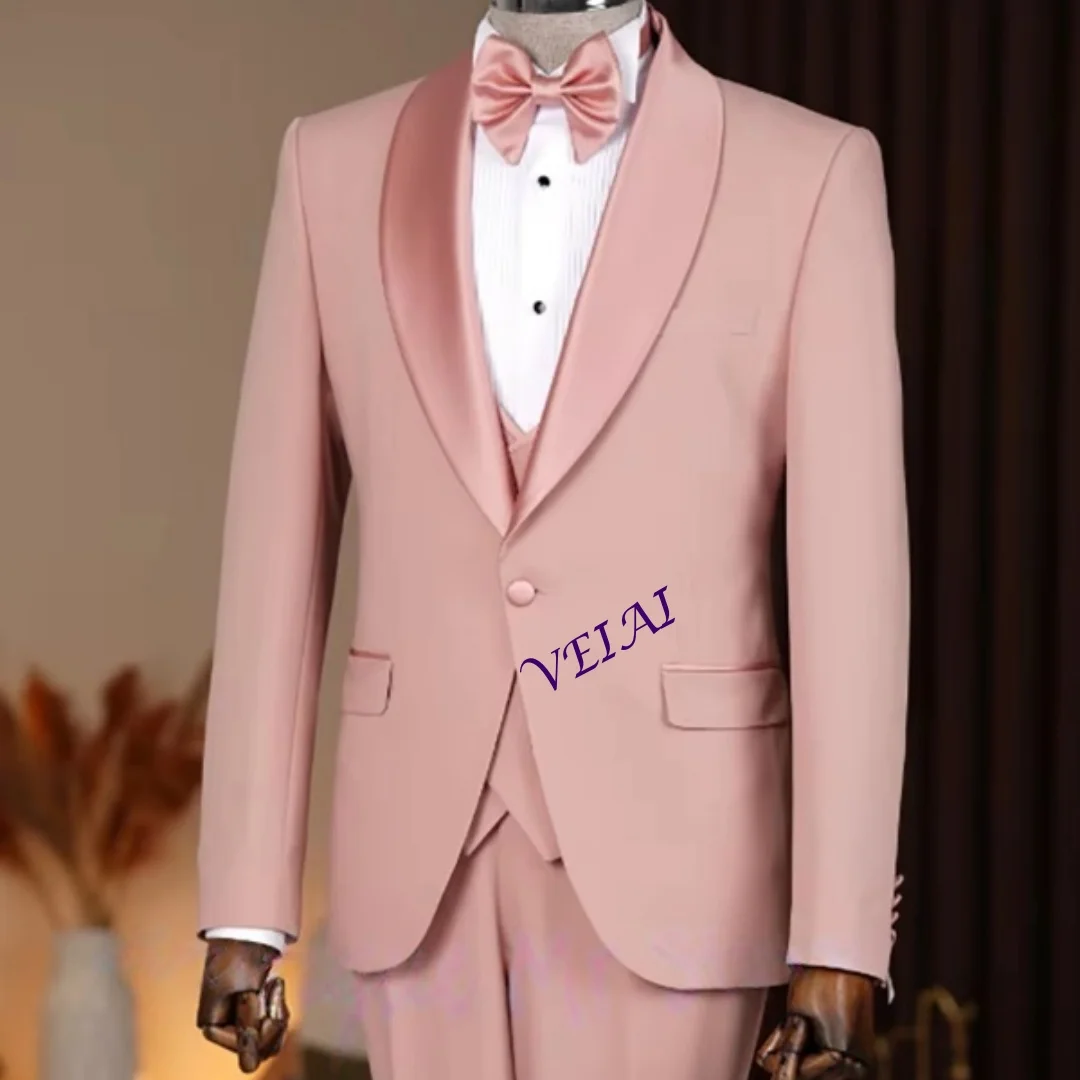 Customized Pink Shawl Lapel Tuxedo 3-Piece Set Elegant Men's Formal Suit for Wedding Groom Attire Prom Dinner Party
Customized Pink Shawl Lapel Tuxedo 3-Piece Set Elegant Men's Formal Suit for Wedding Groom Attire Prom Dinner Party