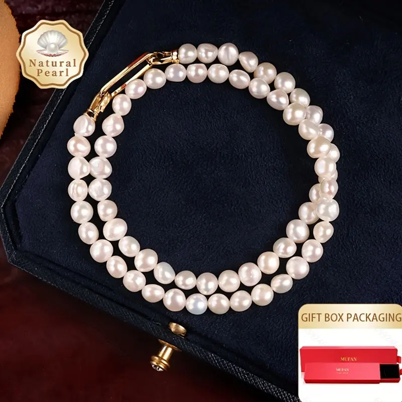 Mufan Jewelry Ladies Fashion Pearl Necklace 6-7mm Natural Freshwater Baroque Pearls DIY Multiple Wearing Ways (In Gift Box)
Mufan Jewelry Ladies Fashion Pearl Necklace 6-7mm Natural Freshwater Baroque Pearls DIY Multiple Wearing Ways (In Gift Box)