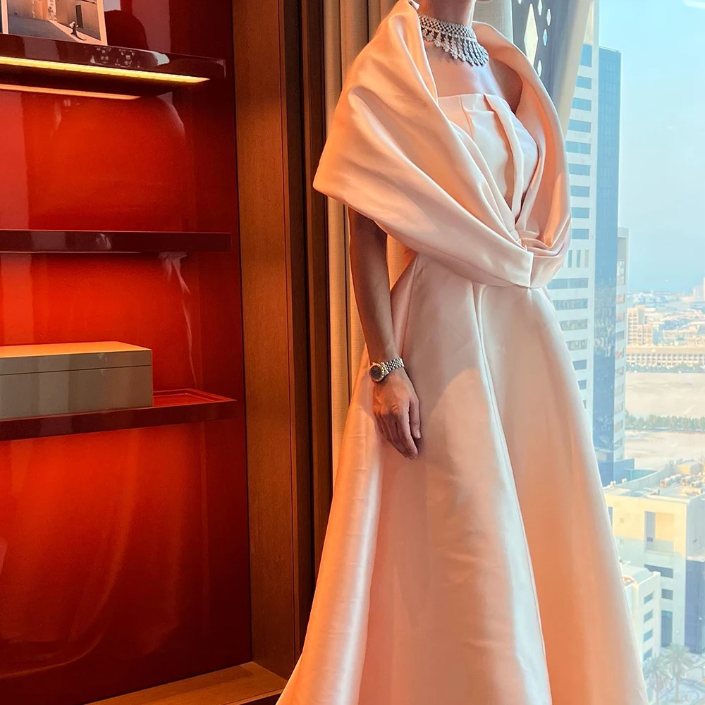 Customized Elegant A-Line Ankle Length Strapless Jersey Sleeveless Pleats Evening Dress Classic Photo Color vestidos para mujer
Customized Elegant A-Line Ankle Length Strapless Jersey Sleeveless Pleats Evening Dress Classic Photo Color vestidos para mujer