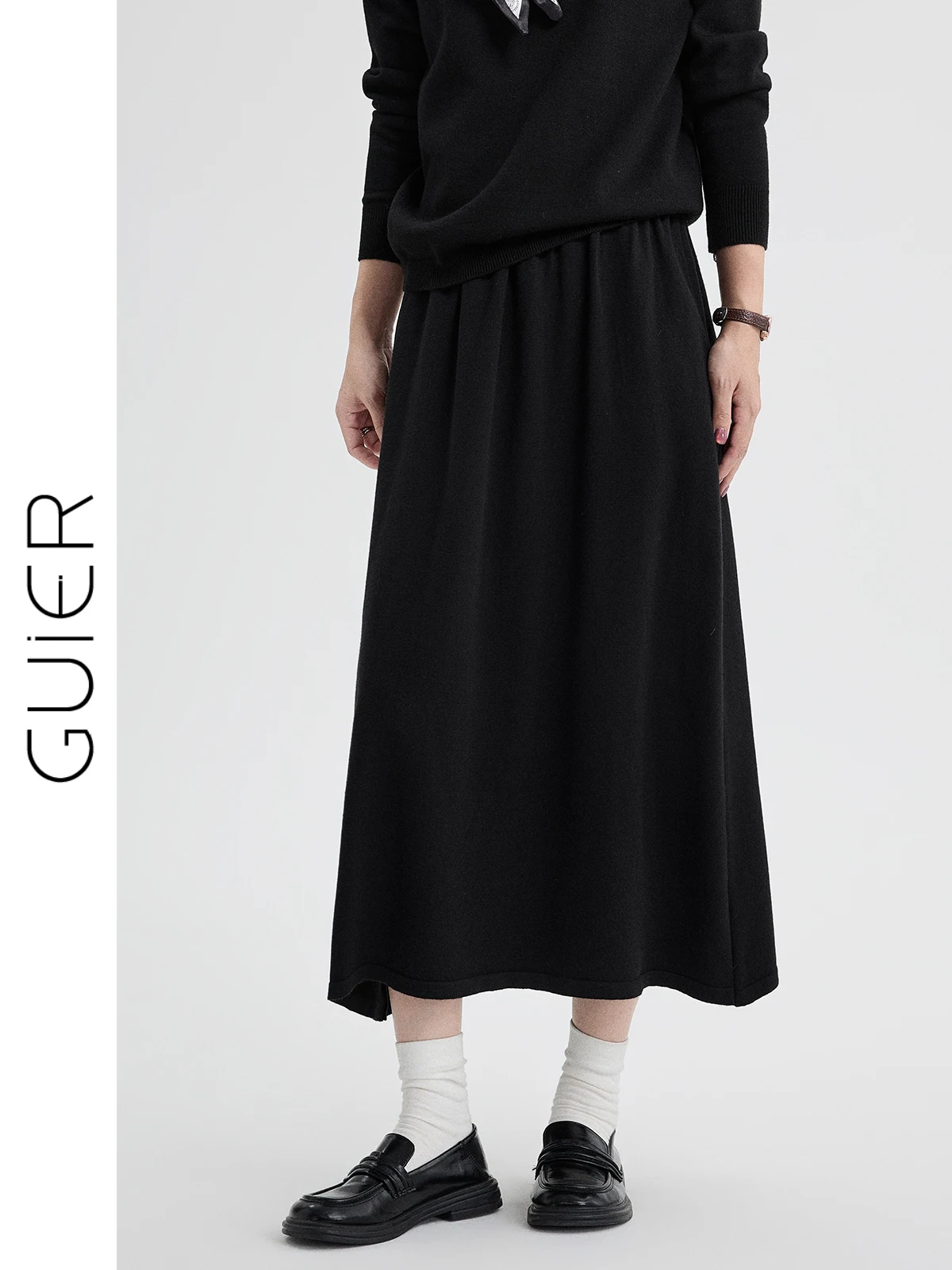Guier Knitted A-Line Midi Skirt High Waist Slimming Design Spring 2026 New Style Casual Female Fashion Mid-Length Skirt
Guier Knitted A-Line Midi Skirt High Waist Slimming Design Spring 2026 New Style Casual Female Fashion Mid-Length Skirt