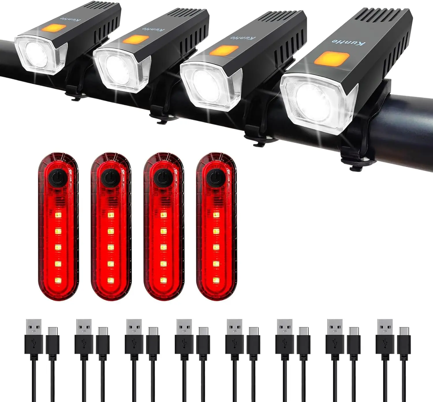 USB-C Rechargeable Bike Lights Front and Rear, 3 Modes, for Night Riding, Skateboards, Strollers, Wheelchairs (2/4/10/20 Packs)
USB-C Rechargeable Bike Lights Front and Rear, 3 Modes, for Night Riding, Skateboards, Strollers, Wheelchairs (2/4/10/20 Packs)