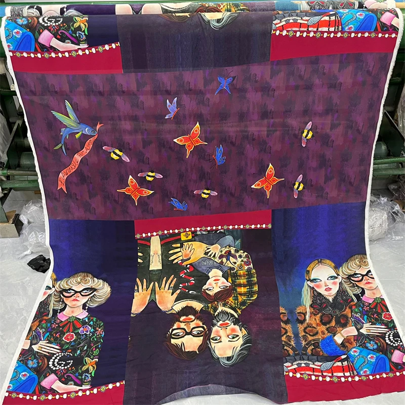 Summer Thin Silk Double Crepe Clothing Sewing Material Portrait Flying Fish Bird Print High-end Luxury Handmade DIY Silk Fabric
Summer Thin Silk Double Crepe Clothing Sewing Material Portrait Flying Fish Bird Print High-end Luxury Handmade DIY Silk Fabric