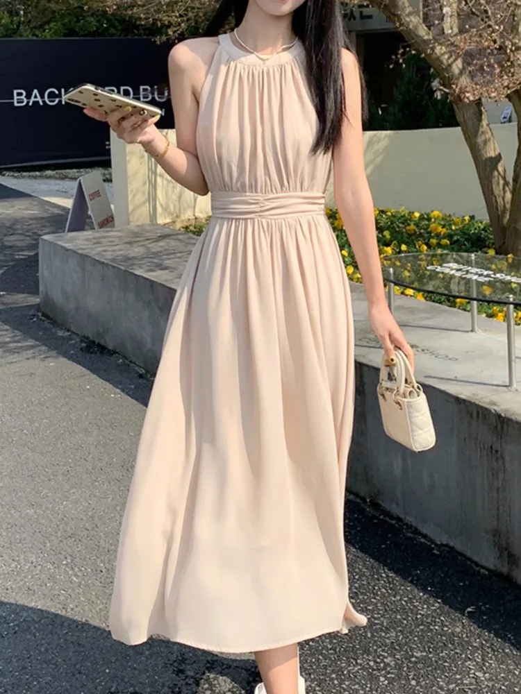 Elegant and Chic Women Fashion New Party Dress Sleeveless Vintage Casual A-Line Solid Birthday Clothes Female Vestidos Mujers
Elegant and Chic Women Fashion New Party Dress Sleeveless Vintage Casual A-Line Solid Birthday Clothes Female Vestidos Mujers