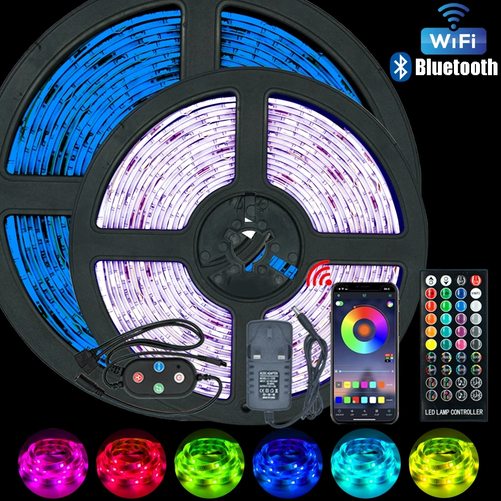 Bluetooth LED Strips Light RGB 5050 SMD 2835 DC12V Waterproof Flexible Ribbon Diode Christmas 5M 10M 15M Decorative Lights
Bluetooth LED Strips Light RGB 5050 SMD 2835 DC12V Waterproof Flexible Ribbon Diode Christmas 5M 10M 15M Decorative Lights