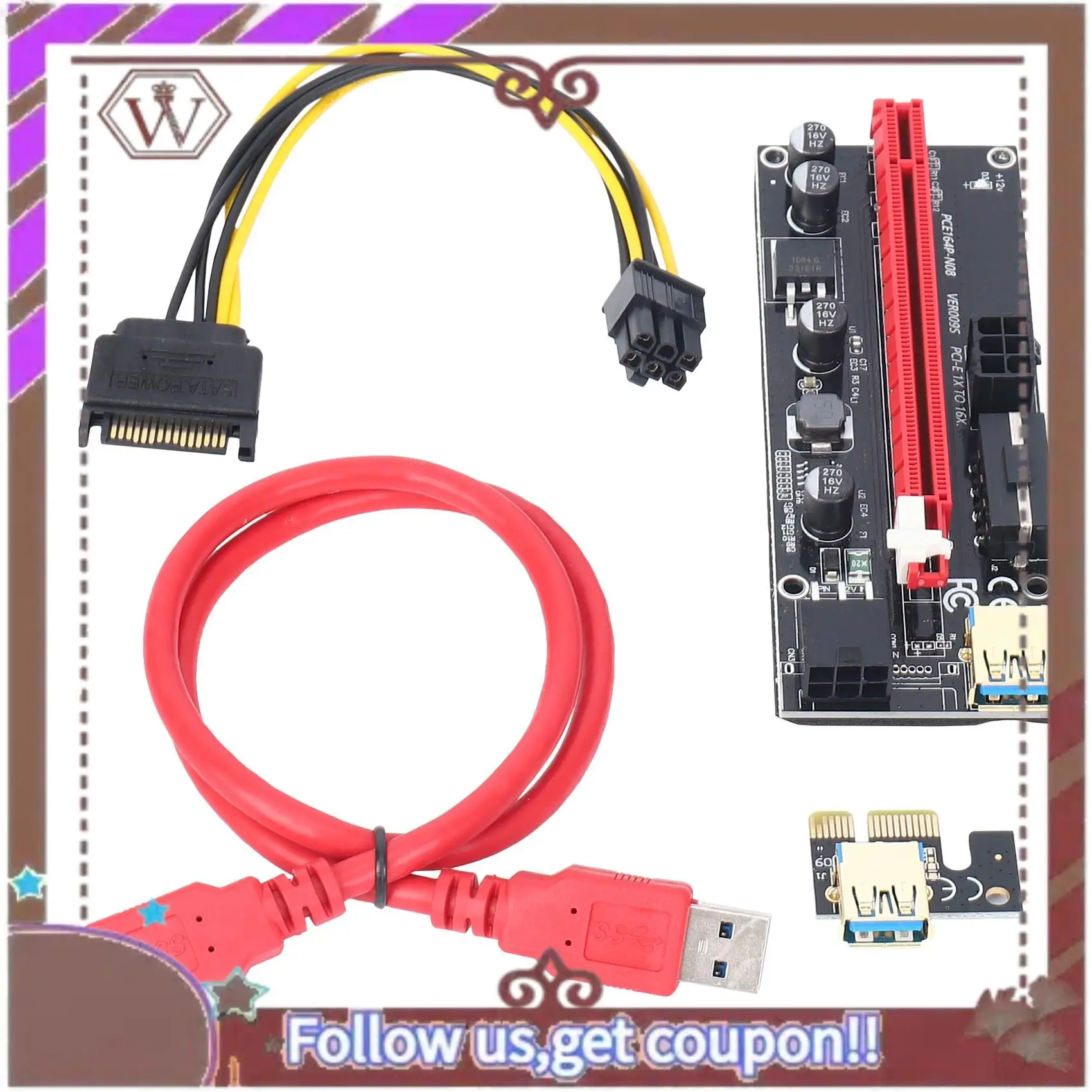 ABBG-VER 009S PCIE Riser 1X–16X Графическая карта расширения для расширителя карты GPU Mining Riser, адаптер PCI Express, 6 шт.
ABBG-VER 009S PCIE Riser 1X–16X Графическая карта расширения для расширителя карты GPU Mining Riser, адаптер PCI Express, 6 шт.