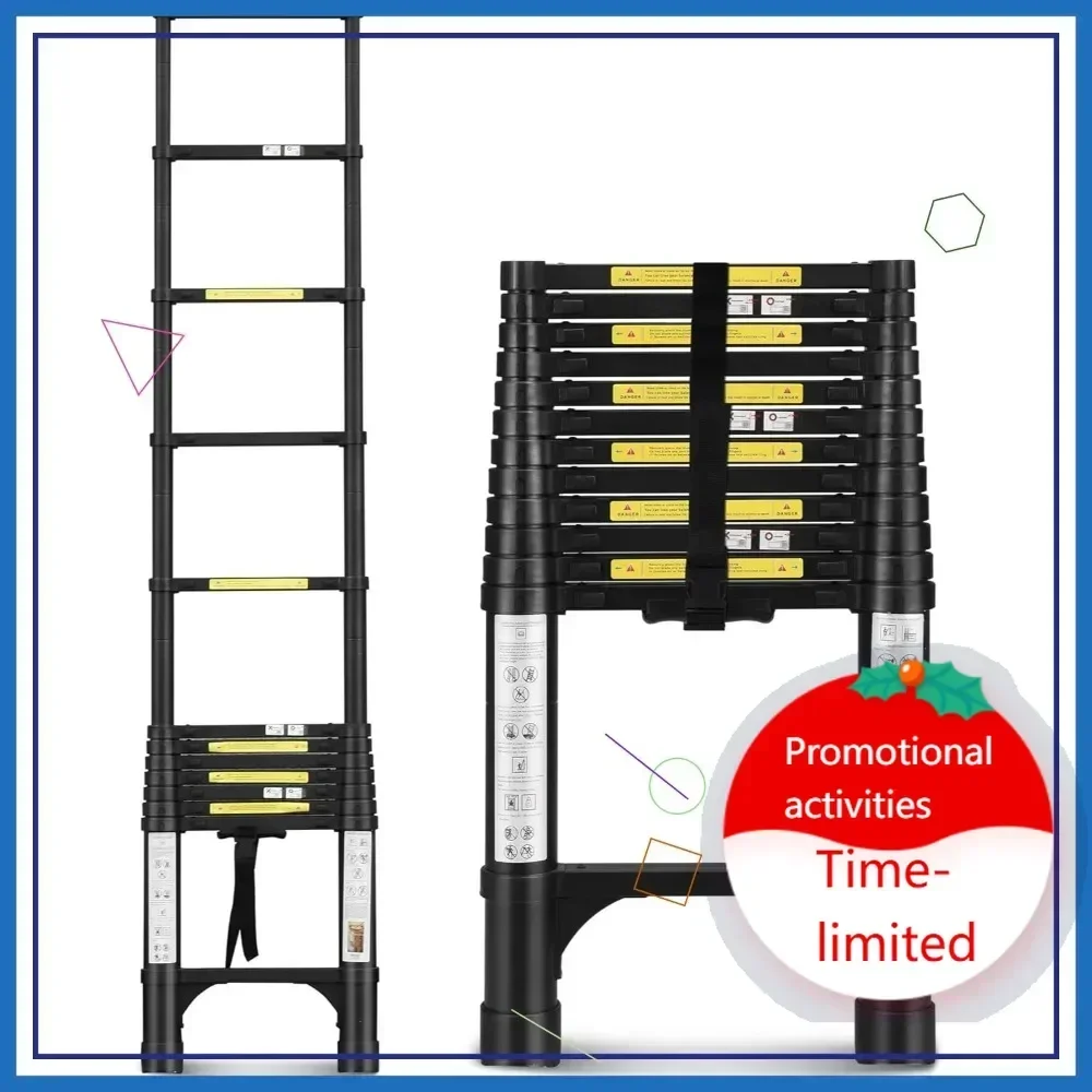 15.5FT Aluminum Telescoping Ladder with Triangle Stabilizers, Non-Slip Feet, 330lbs Capacity for Home & Outdoor Use
15.5FT Aluminum Telescoping Ladder with Triangle Stabilizers, Non-Slip Feet, 330lbs Capacity for Home & Outdoor Use
