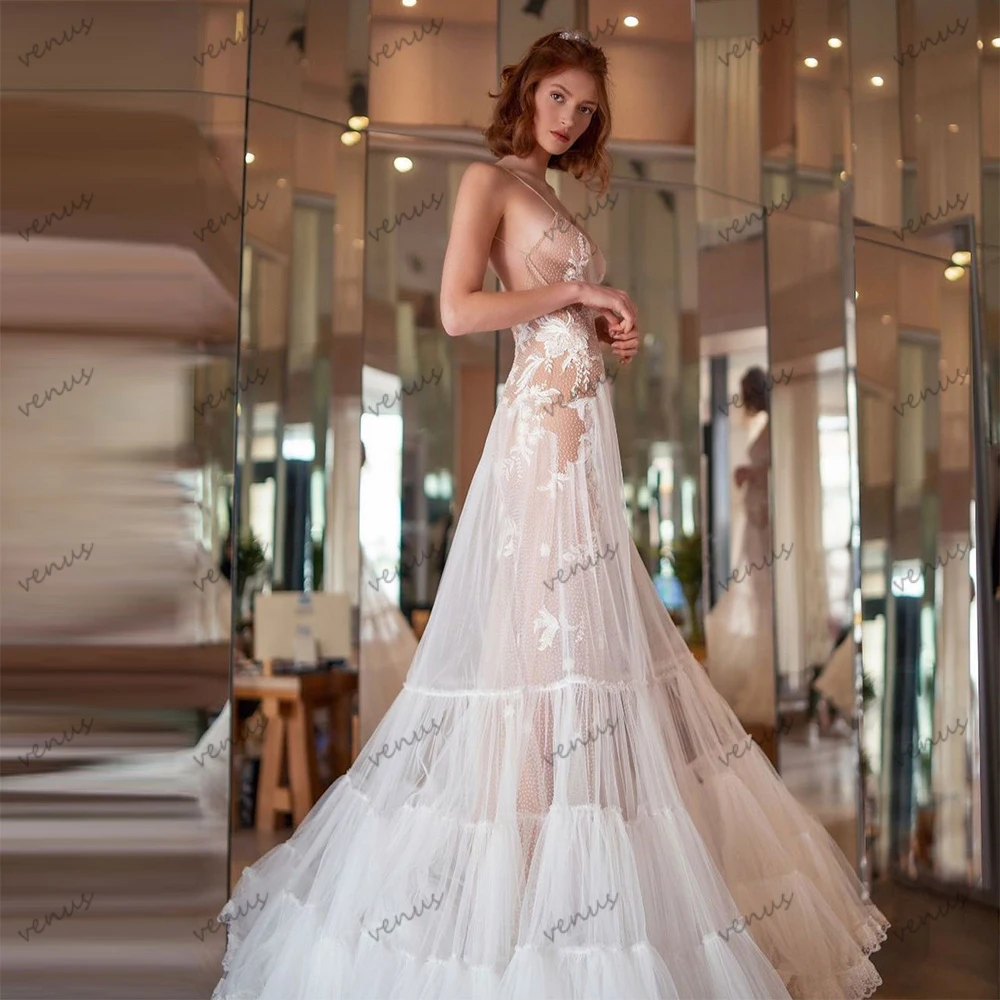 Bohemia Wedding Dresses A-Line Lace Bridal Gowns Sleeveless Backless Floor Length Robes For Formal Party Vestidos De Novia 2024
Bohemia Wedding Dresses A-Line Lace Bridal Gowns Sleeveless Backless Floor Length Robes For Formal Party Vestidos De Novia 2024