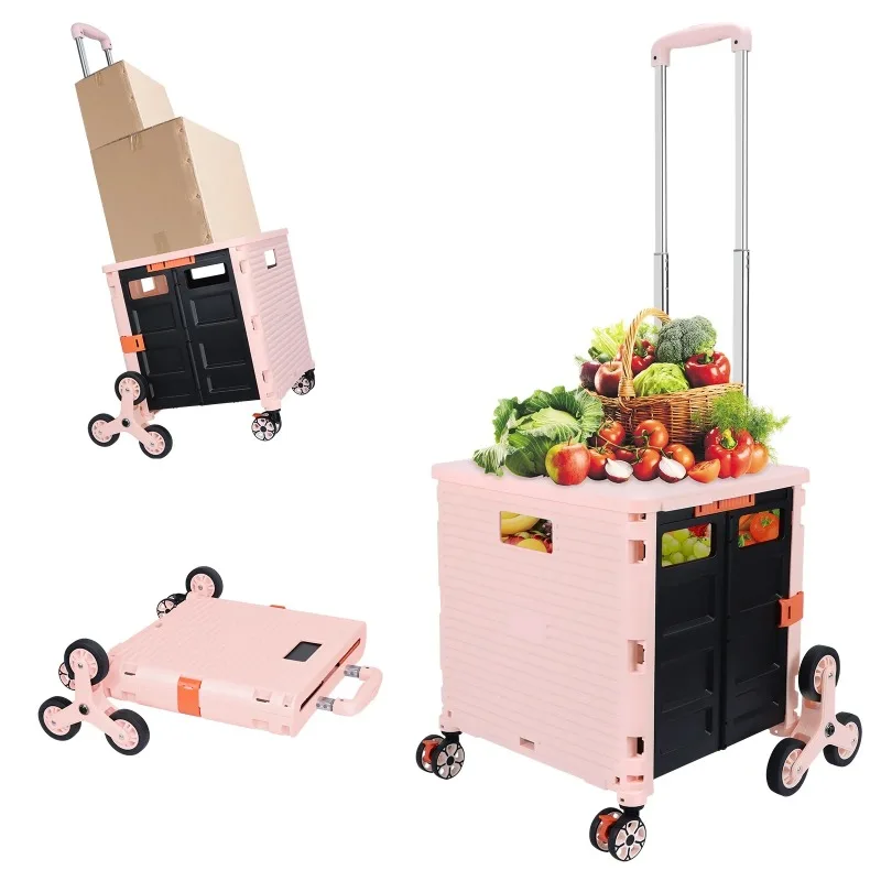 Portable Folding Shopping Cart with Stair Climbing Wheel, Adjustable Aluminum Alloy Handle, 40KG/88.2LBS Load Capacity
Portable Folding Shopping Cart with Stair Climbing Wheel, Adjustable Aluminum Alloy Handle, 40KG/88.2LBS Load Capacity