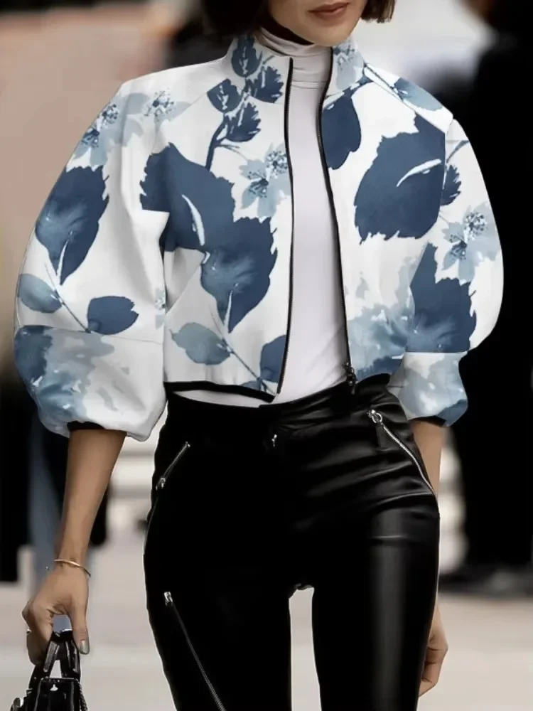 Bonboho Women's Loose Fit Jackets 2025 Spring New Printed Stand Collar Puff Sleeves Zippered Coats Female Casual Outerwears
Bonboho Women's Loose Fit Jackets 2025 Spring New Printed Stand Collar Puff Sleeves Zippered Coats Female Casual Outerwears