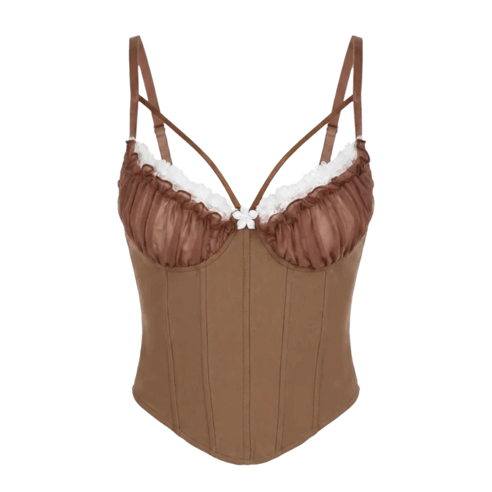 Elegant Ruffle Lace Flower Camisole Bowknot Buckle Lace Corset Sweet Tank Slim Crop Tops Spring Summer
Elegant Ruffle Lace Flower Camisole Bowknot Buckle Lace Corset Sweet Tank Slim Crop Tops Spring Summer