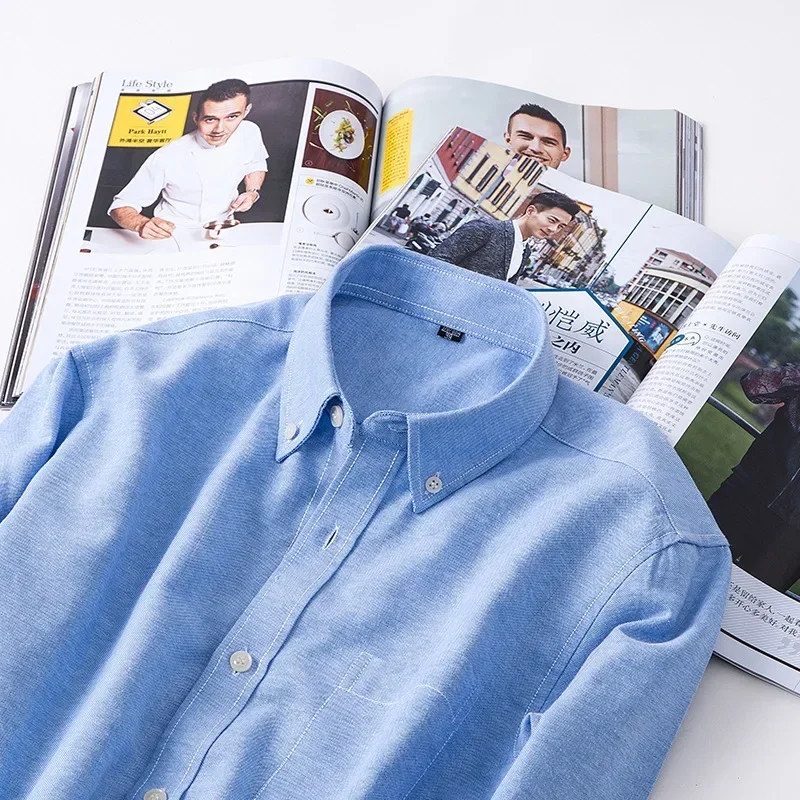 Men's shirt Long sleeve 100% cotton solid color shirt Oxford woven casual regular slim-fit shirt Men's social formal fashion
Men's shirt Long sleeve 100% cotton solid color shirt Oxford woven casual regular slim-fit shirt Men's social formal fashion