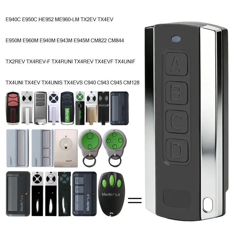 ME960-LM TX2EV TX4EV E940C E950C HomEntry HE952 Merlin E960M E950M C945 Пульт дистанционного управления устройством открывания гаражных ворот
ME960-LM TX2EV TX4EV E940C E950C HomEntry HE952 Merlin E960M E950M C945 Пульт дистанционного управления устройством открывания гаражных ворот