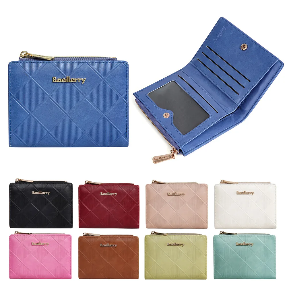 PU Leather Short Wallet Women's New Solid Color Folding Card Bag Simple Style Ladies Small Zipper Short Coins Purses Wallet
PU Leather Short Wallet Women's New Solid Color Folding Card Bag Simple Style Ladies Small Zipper Short Coins Purses Wallet