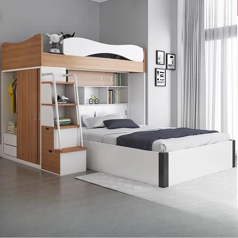 Nordic multi-function bed up and down bunk staggered mother and child adult under table small apartment economical
Nordic multi-function bed up and down bunk staggered mother and child adult under table small apartment economical