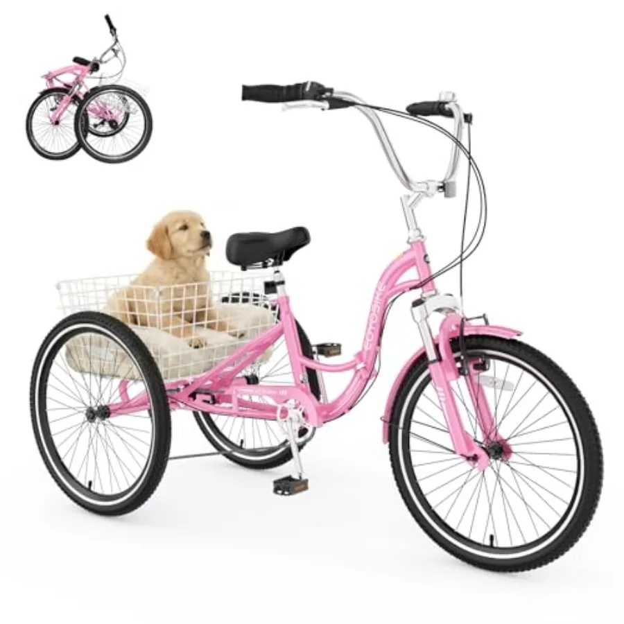 Adult folding tricycle for urban commuting, aluminum alloy frame, matte black finish, compact foldable design with 7-speed gear
Adult folding tricycle for urban commuting, aluminum alloy frame, matte black finish, compact foldable design with 7-speed gear