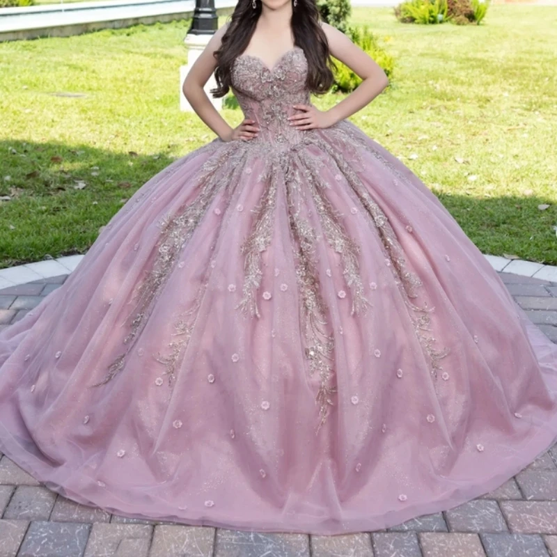 Pink Shiny Quinceanera Dresses Ball Gown Off Shoulder Applique Lace Beading Tull Corset Sweet 16 Dress Vestidos 15 De Anos
Pink Shiny Quinceanera Dresses Ball Gown Off Shoulder Applique Lace Beading Tull Corset Sweet 16 Dress Vestidos 15 De Anos