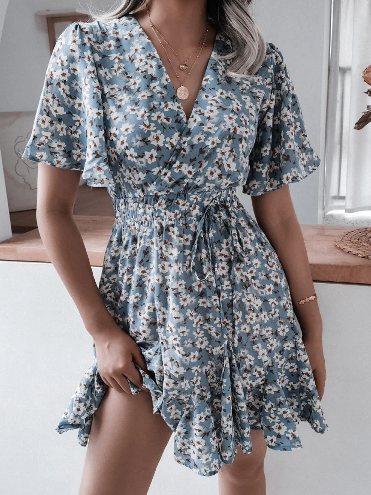 Summer Mini Dress Women Floral Print Boho Short Dresses Ladies Chiffon V Neck Ruffle Dresses Female Casual Short Sleeve Vestido
Summer Mini Dress Women Floral Print Boho Short Dresses Ladies Chiffon V Neck Ruffle Dresses Female Casual Short Sleeve Vestido
