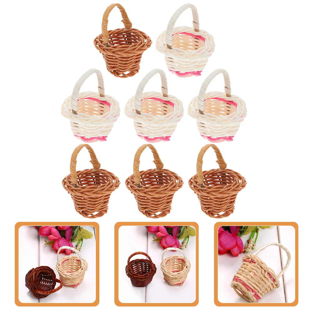 8 Pcs Mini Hand Basket Coffee White Decor Baskets Home Photo Prop Craft Toy Small Handle Woven Storage
8 Pcs Mini Hand Basket Coffee White Decor Baskets Home Photo Prop Craft Toy Small Handle Woven Storage