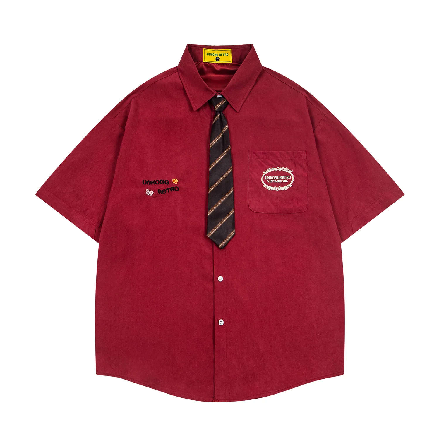 Pocket Embroidery Short Sleeve Shirts Mens Summer Retro Casual Curved Hem Lapel Half-Sleeve Single Breasted Oversized Shirt Man
Pocket Embroidery Short Sleeve Shirts Mens Summer Retro Casual Curved Hem Lapel Half-Sleeve Single Breasted Oversized Shirt Man